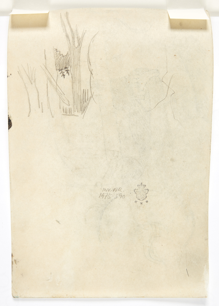 Træstammer. Kompositionsskitse til P. Uccellos "La Battaglia", William Scharff, 1901-1959